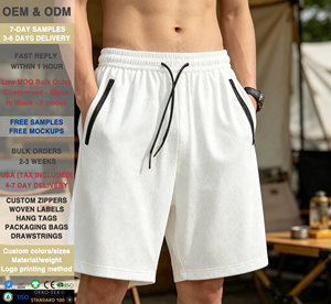Shorts de Playa para Hombre, Color Gris, Tejido, Cintura Media, Cordón Ajustable, Bolsillos Laterales, Secado Rápido, Diseño Geométrico, 160g, 100% Poliéster - Product Image 6