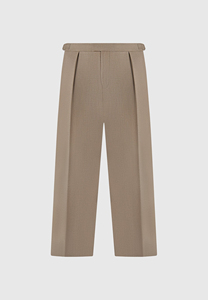 Pantalon en coton plissé à taille mi-haute pour homme, coupe droite, couleur personnalisable, infroissable, décontracté chic, grande taille, taille élastique, printemps - Product Image 2