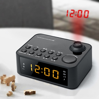 ODM Moderner Dualer Radiowecker mit 2-Band-Empfang, 20 Voreinstellungen, Amber-LED-Anzeige, Zeitprojektion und Dimmer für Unterhaltungselektronik