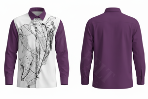 เสื้อเชิ้ตทำงาน เสื้อผ้าสำนักงาน ระบายอากาศได้ดี แขนยาว พิมพ์ลายใบไม้ตามสั่ง รับผลิตแบบ OEM ODM เสื้อเชิ้ตผู้ชาย - Product Image 6