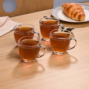 แก้วชาและกาแฟแบบคลาสสิกขนาด 400 มล. ชุดแก้วสวยงามนำกลับมาใช้ใหม่ได้ พร้อมโลโก้สั่งทำ แก้วใสแบบคริสตัล สำหรับใช้ในบ้าน สำนักงาน และโรงแรม - Product Image 6
