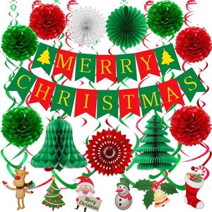 Set Decorazioni per Festa DIRTY 30 MERRY CHRISTMAS con Striscione, Spirali, Pompon, Alberi di Natale in Carta e Babbo Natale per Festività - Product Image 1