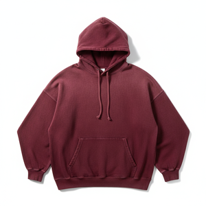 Custom Acid Wash Hoodie Men Wholesale Heavyweight 100% Cotton Oversized Vintage Distressed Blank Fleece Pullover Sweatshirt - Product Image 6