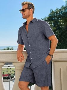 <b>Men</b> <b>Summer</b> Knitted Embroidered 100% Cotton Quick Dry Short Sleeve Custom Logo Street Style 300g Joggers Suits Set <b>Shirt</b> Short - Product Image 2