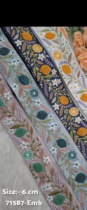 Eco-Friendly Vintage Embroidery <b>Lace</b> with Floral Pattern and Computer Embroidery for Dresses Shoes Saris-Bulk OEM Export - Product Image 5
