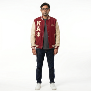 Blouson universitaire de luxe pour homme en laine méltone 550 GSM avec manches en cuir, personnalisable en chenille, style streetwear, fermeture éclair, disponible en PU - Product Image 1