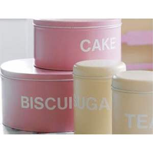 Galvanized Metal <b>Kitchen</b> <b>Storage</b> Canister Set Vintage Pink Sugar Tea Coffee Cake Biscuit Tin Container for Home Decoration Jars - Product Image 1