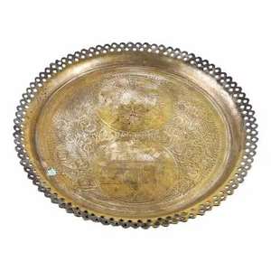 Bandeja de Servir Navideña con Acabado Esmaltado Premium, Forma Redonda con Asa Dorada para Fiestas y Hoteles al Mejor Precio - Product Image 3