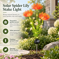 Décorations de jardin Solar Glow Spider Lily, fleurs décoratives imperméables à l'eau pour la cour et la pelouse