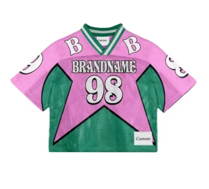 Premium Quality Cropped Oversized Boxy Fit Mesh Football Jerseys Custom Logo Print Anti-Pilling Breathable Polyester Short - Product Image 2