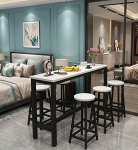Modern Bar <b>Table</b> Set with 4 Stools, <b>Space</b> <b>Saving</b> Counter Height <b>Dining</b> <b>Table</b> for Cafe Kitchen Restaurant Furniture - Product Image 4
