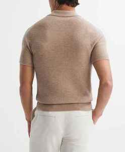 Pull en cachemire tendance personnalisé, chemise à col polo en cachemire uni, pull en tricot sport surdimensionné pour homme - Product Image 2