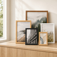 Set Bingkai Foto Dinding Galeri Multi Ukuran Bingkai Kayu untuk Foto Poster Karya Seni A3 A4 Pajangan Meja dan Dinding
