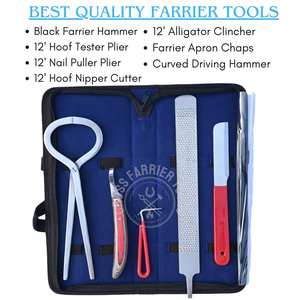 Kit d'outils professionnels pour fermeurs : Testeur de sabots pour la détection de douleurs, Couteau à dégrossir, Couteau à anse, Râpe de sabotage et Outil de ramassage - Product Image 2