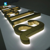 Lettres LED Halo Lit 3D en acrylique rétroéclairées pour la décoration murale de la réception d'un bureau d'entreprise