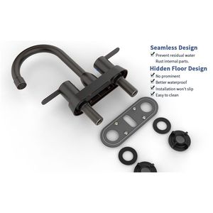 Rubinetto da Bagno per Camper in Bronzo Oliato con 2 Maniglie e 2/3 Fori - Product Image 4