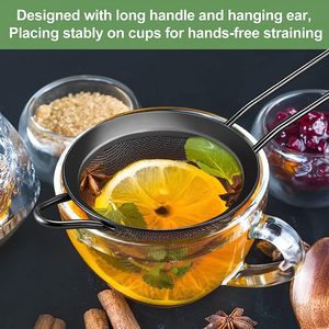 Nouvelle arrivée Passoire à thé en acier inoxydable écologique avec poignée Logo personnalisé pour cuisine Barware Meilleur grossiste - Product Image 6