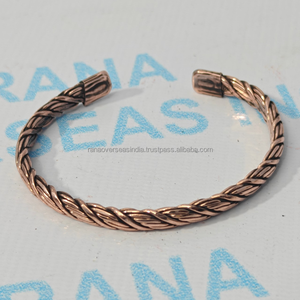 Brazalete de Alambre de Cobre Trenzado Hecho a Mano, Ajustable, Artesanía Metálica para Sanación Energética, Vibraciones Positivas y Equilibrio Corporal - Product Image 4