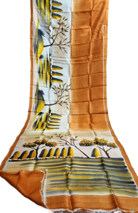 Sari imprimé à la main, tissu en soie pure Bishnupuri, pour femmes, Inde, Pakistan, Bangladesh, sari traditionnel - Product Image 4
