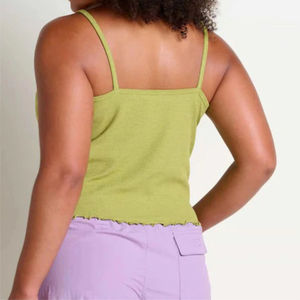 Women's Running Tank Tops OEM Service Eco-Friendly Fleece Solid Color Breathable Lightweight Knitted Camisole Gym Sport Summer - Product Image 3