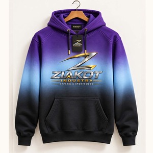 Wholesale Direct Ziakot Industry Custom Stitched <b>Purple</b> Black-Gray Football Pullover Sweatshirt <b>Hoodie</b> - Product Image 2