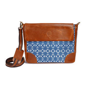 Genuine Leather Crossbody Bag Patterned Flap Shoulder <b>Laptop</b> BagLarge Capacity Lightweight Handbag for Travel Daily Use - Product Image 3
