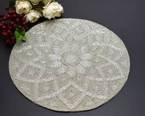 Handmade Decorative <b>Beaded</b> Embroidery <b>Placemats</b> Stylish Dining Table Accessories for Modern Home Hotel Restaurant and Events - Product Image 1