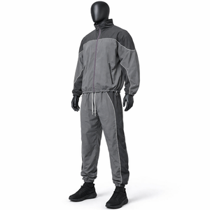 Men's Lightweight <b>Athletic</b> Tracksuit Set Full Zip Jacket and Matching Training Pants for Sports Fitness and Running - Product Image 5