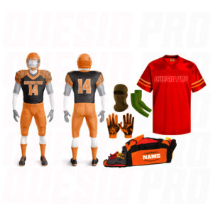 Uniformes de Fútbol Americano de Alta Calidad, Conjunto Deportivo de Poliéster Sublimado, Camisetas de Compresión, Pasamontañas, Guantes, Mangas para Brazos, Bolsas - Product Image 1