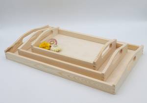 Wooden <b>Tray</b> with Handles Unfinished Serving <b>Tray</b> Rustic Farmhouse Decor Decoupage Blank Housewarming Gift <b>Breakfast</b> in Bed <b>Tray</b> - Product Image 2