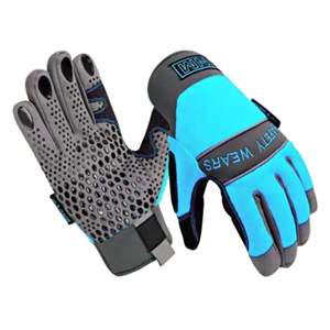 Industrial Safety <b>Gloves</b> <b>Silicon</b> Printed Leather Work <b>Gloves</b> with Mechanic Hand Protection for Mechanical Work - Product Image 1