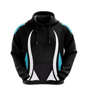 Men's Black White Color Blocking Hoodie Raglan Sleeve Sublimation Print Casual Breathable Knitted Hooded Sweatshirt Regular Fit - Product Image 2