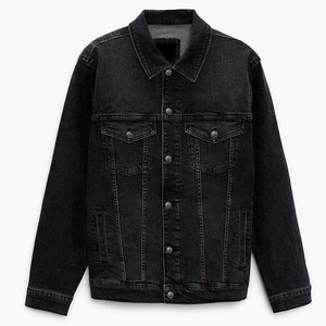 New Custom Style Winter Men's Denim Jackets 100% Cotton Coated Stand Collar High Quality Vintage Biker Design Fashionable - Product Image 1