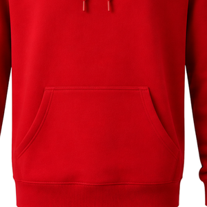 Men’s Custom <b>Red</b> Pullover Hoodie Long Sleeve Regular Fit Fleece Sweatshirt with Drawstring Hood Kangaroo Pocket Streetwear - Product Image 3