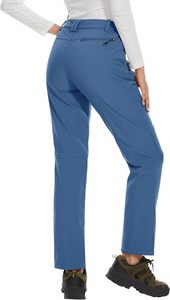 Pantalon de randonnée pour femme, bleu, imperméable, fermeture à boutons, polyester, vêtements d'extérieur - Product Image 3