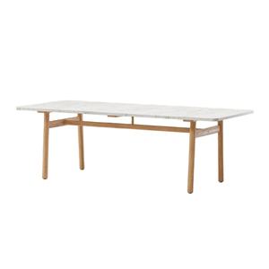 Table basse en marbre au design moderne fait à la main Pieds en bois de teck massif pour une utilisation intérieure et extérieure Meubles de maison - Product Image 1
