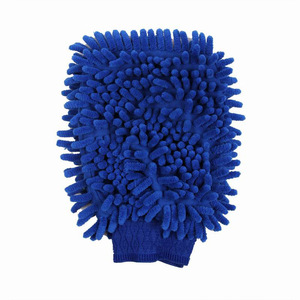 Mềm tự động chi tiết làm sạch găng tay cao cấp Scratch-Free Lime màu xanh lá cây mì sợi nhỏ Chenille rửa xe <span class=keywords><strong>Mitt</strong></span> với màu xám Cuff - Product Image 2