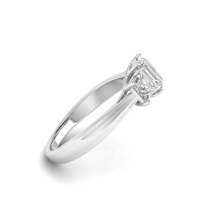 Anillo de Diamantes de Compromiso Unisex AJRETAIL, Oro Blanco con Incrustaciones de Diamantes de 1.12 Quilates, 3 Piedras, Corte Pavé, Color D, Claridad VVS, Certificado IGI - Product Image 3