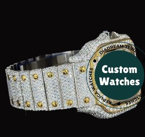 Reloj de Cuarzo de Colección de Marca para Hombre, de Alta Calidad, con Esfera Cuadrada de Diamante Moissanite de Dos Tonos y Números Romanos - Product Image 3