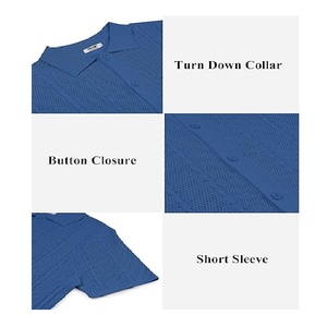 Polo homme col rond uni pas cher, design personnalisé tendance, grandes tailles, décontracté et élégant. - Product Image 5