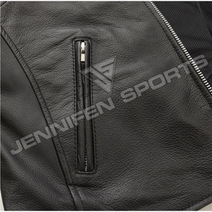 Stylish Women's Sheep Skin Leather <b>Biker</b> <b>Jacket</b> With Zipper Breathable Winter Outerwear For Motorcycle Riding - Product Image 3