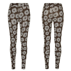 Leggings à taille haute à imprimé floral, longueur intégrale, tricot extensible, vêtements décontractés pour femmes, toutes saisons - Product Image 1