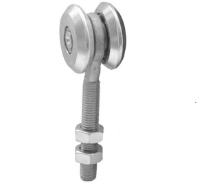 <span class=keywords><strong>Chariot</strong></span> à <span class=keywords><strong>porte</strong></span> <span class=keywords><strong>coulissante</strong></span> avec 2 roulettes en acier pour profil 42x54x2,5 mm, 100 kg, M12, système de suspension - Product Image 1