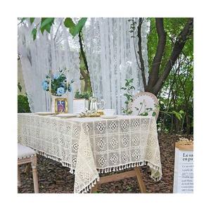 Mantel de Lujo Gris Oscuro, Sólido, Bordado, Impermeable, Duradero, de Alta Calidad, Ligero, de Algodón Puro, Tamaño Personalizado, para Cubrir Mesas - Product Image 6