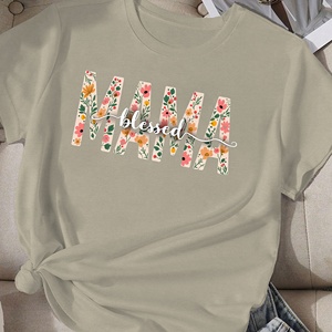 เสื้อยืดผู้หญิง comfit แม่มีความสุขกับการออกแบบดอกไม้ - Product Image 4