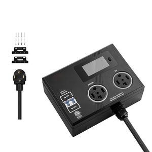 Presa di Distribuzione Elettrica Intelligente NEMA 14-30, 240V, con Indicatore LED a 3 Colori, Splitter per Asciugatrice e EV, con Due Uscite - Product Image 1
