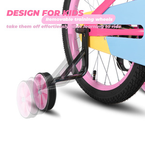 Bicicletta per Bambini STITCH Macaron per Bambine da 2-8 Anni, Bici da 12/14/16 Pollici con Stabilizzatori e Cestino Anteriore, con Campanello, Rosa e Blu - Product Image 5