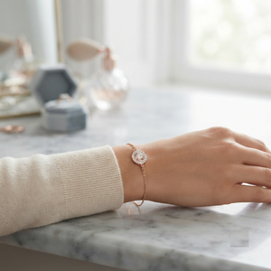 Brazalete de Diamantes Cultivados en Laboratorio con Doble Cadena Trenzada Graduada y Doble Halo en el Centro - Product Image 5