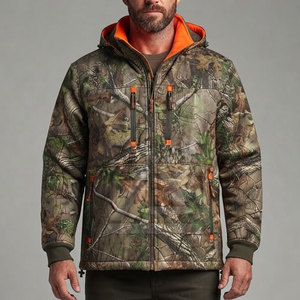 Veste de chasse camouflage orange vif réversible avec capuche, tissu léger et respirant, poches fonctionnelles - Product Image 3