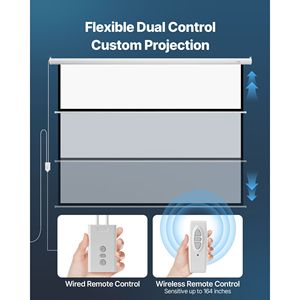 Écran de projection motorisé électrique 120 pouces 4:3 1080 HD mural pour home cinéma - Catégorie de produit Remo - Product Image 4